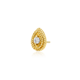 PEAR CZ DOUBLE MILLGRAIN-14K GOLD piercing-zone.com