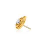 PEAR CZ DOUBLE MILLGRAIN-14K GOLD piercing-zone.com