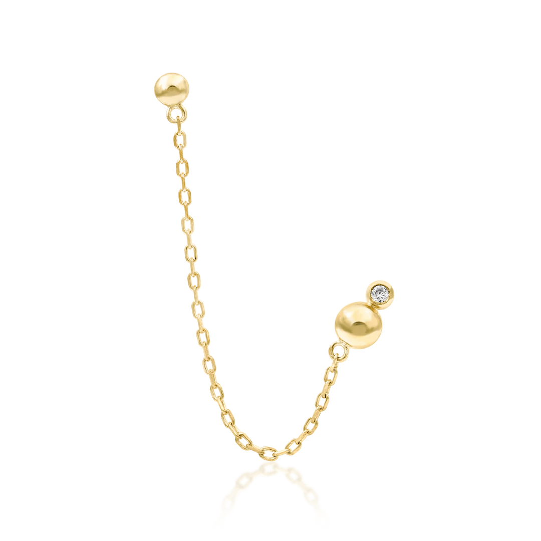 Elora Chains – 14K Gold & Swarovski CZ Dangle Threadless End