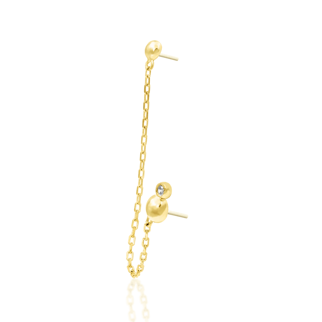 Elora Chains – 14K Gold & Swarovski CZ Dangle Threadless End