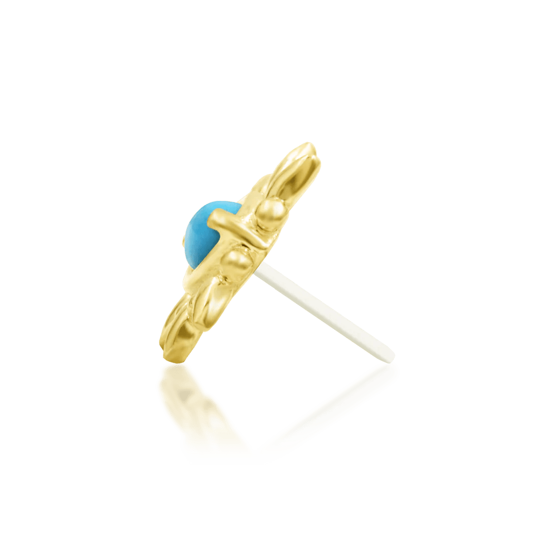 Garner – 14K Gold Turquoise Threadless End