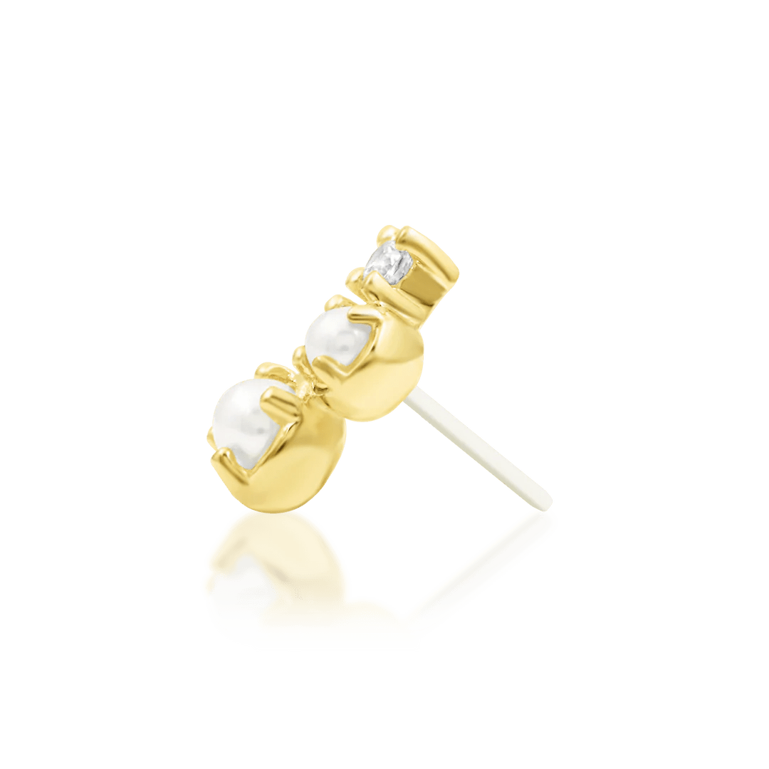 Junipurr Gatsy Art Deco piercing jewelry with pearl accents