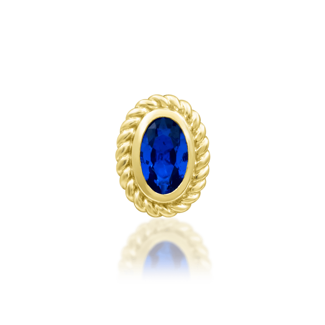Genevive – 14K Gold Blue CZ Threadless End