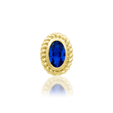 Genevive – 14K Gold Blue CZ Threadless End