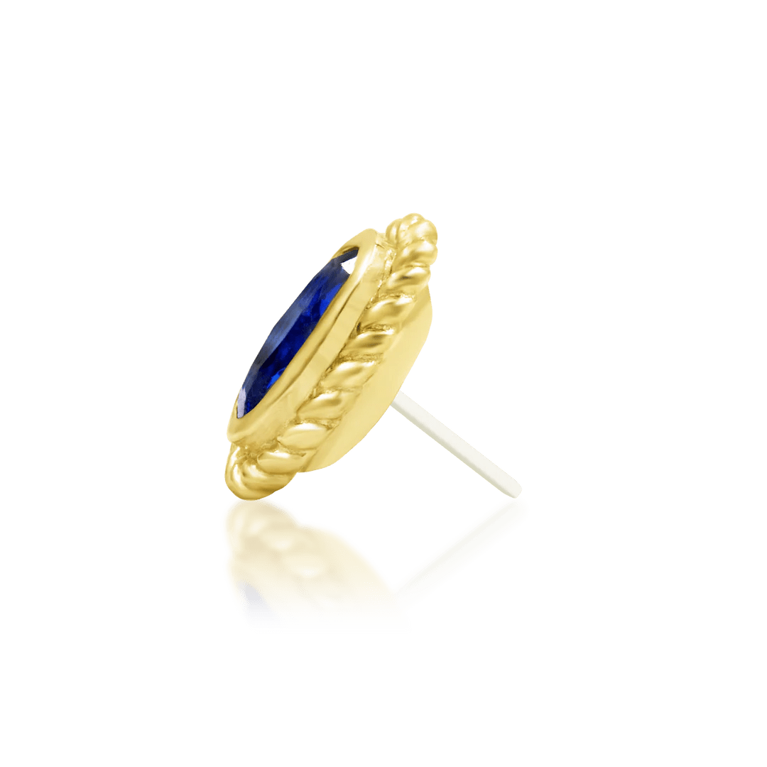 Genevive – 14K Gold Blue CZ Threadless End
