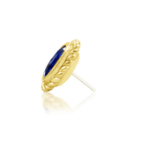 Genevive – 14K Gold Blue CZ Threadless End
