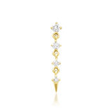 Geraldine threadless end in 14k yellow gold – geometric spike and diamond chain