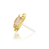 Glorie 14K Gold Threadless End with Sunstone and Beaded Halo