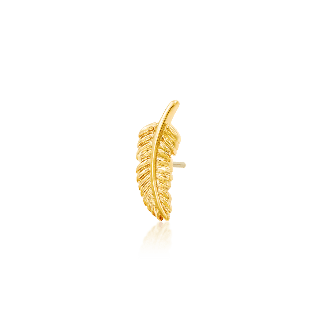 FEATHER QUILL-14K GOLD piercing-zone.com