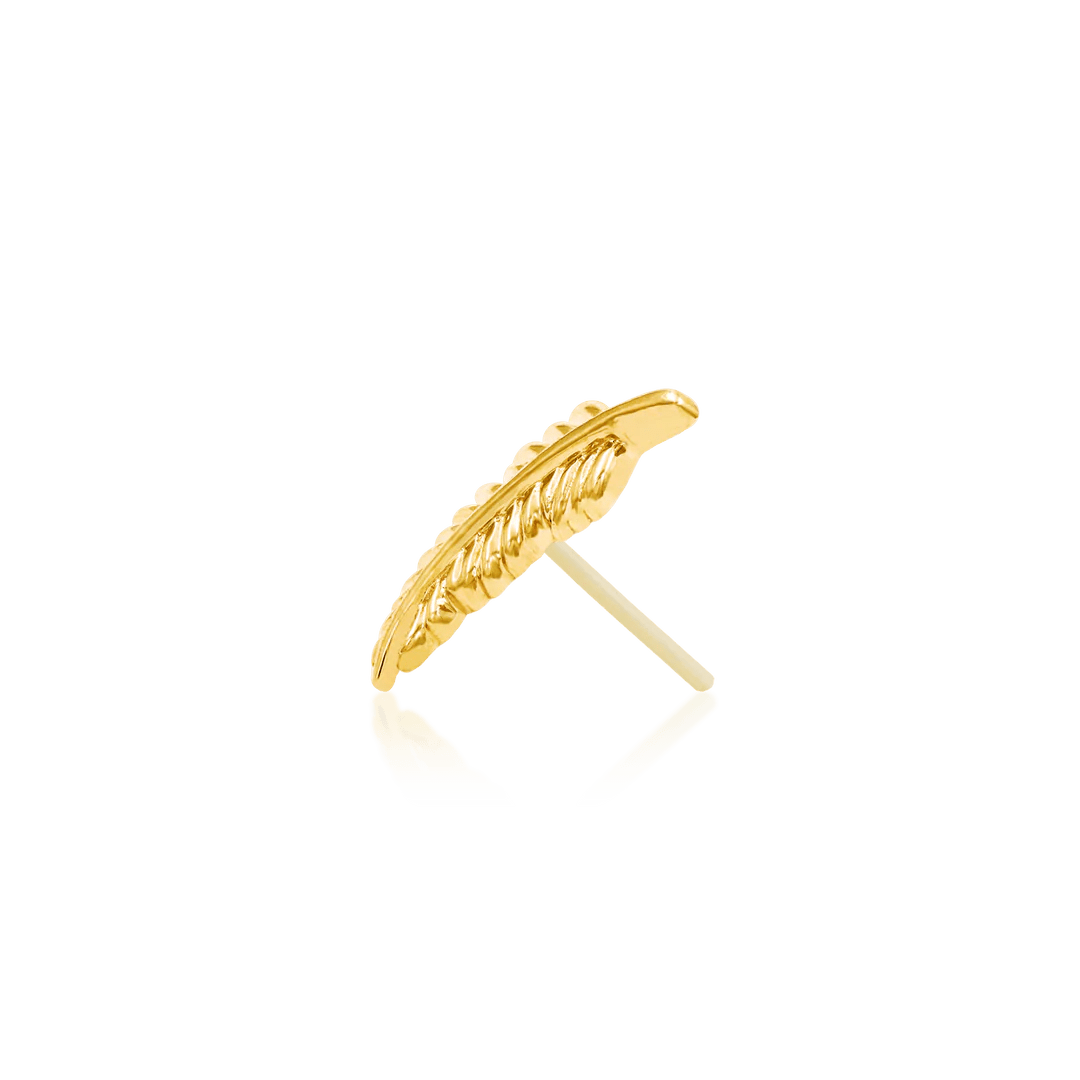 FEATHER QUILL-14K GOLD piercing-zone.com