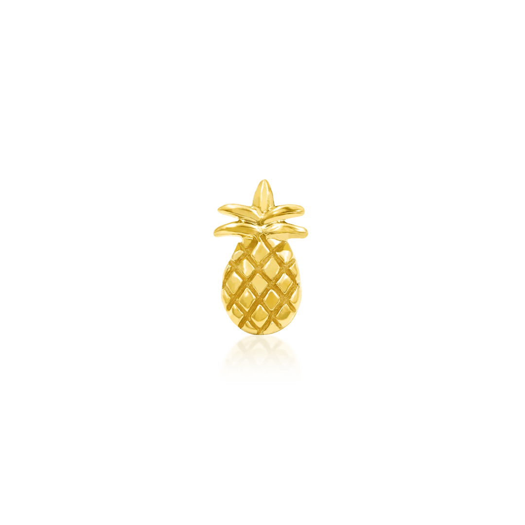 SOLID GOLD PINEAPPLE-14K GOLD piercing-zone.com