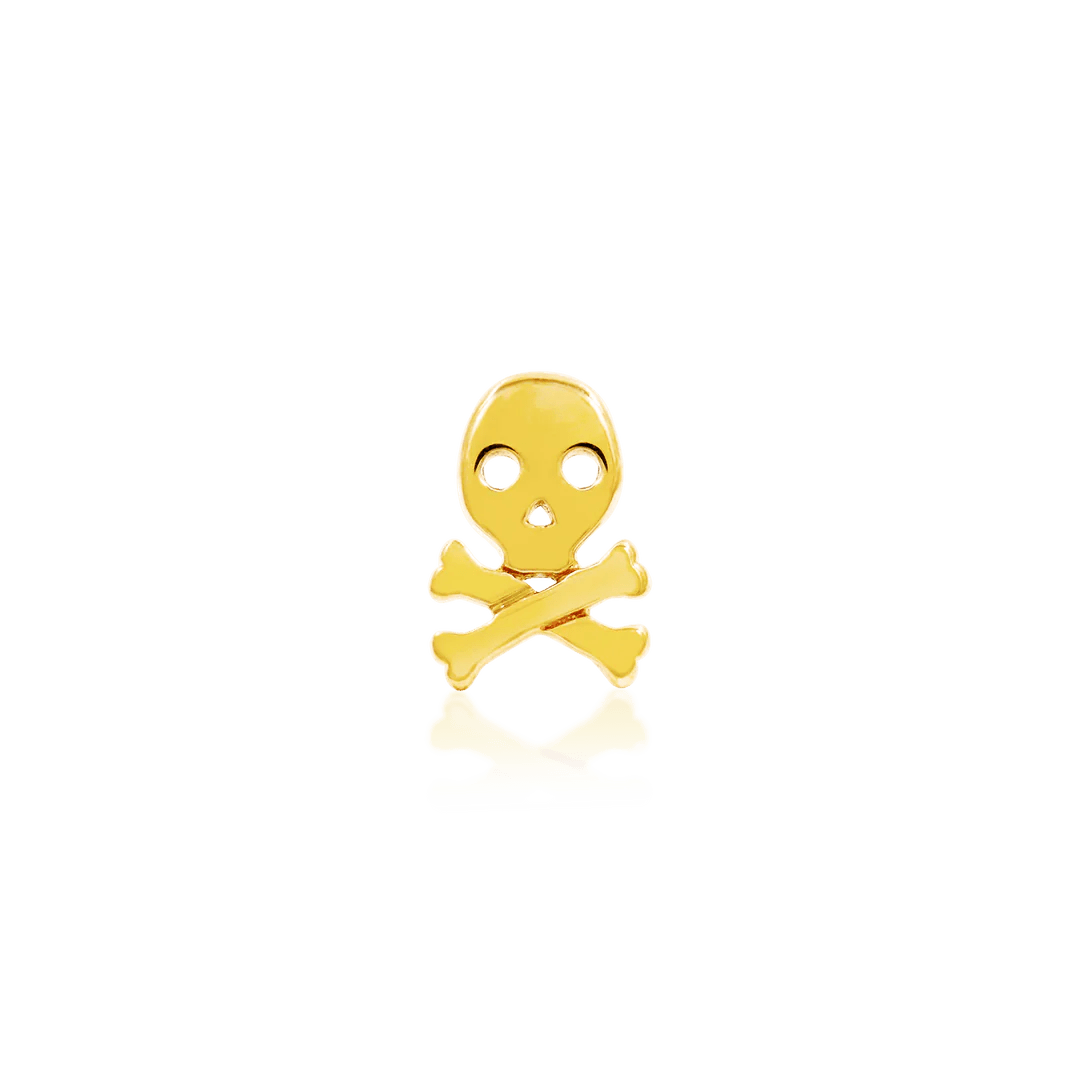 14K GOLD SKULL CROSSBONE - THREADLESS END piercing-zone.com