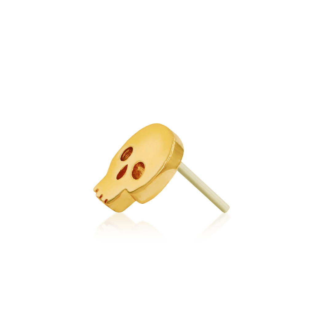 14K GOLD SKULL  - THREADLESS END piercing-zone.com