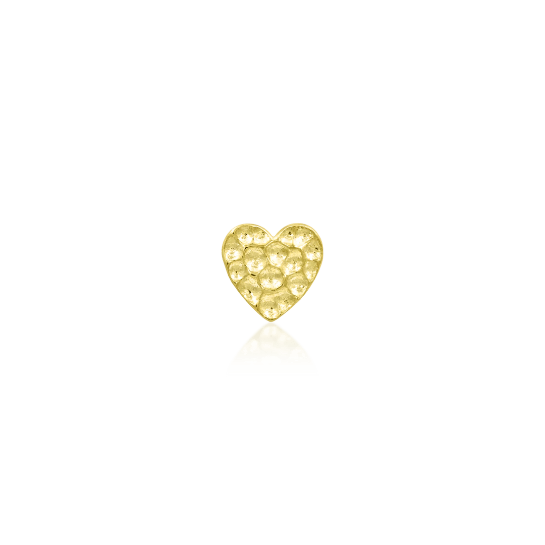 HAMMERED HEART-14K GOLD piercing-zone.com