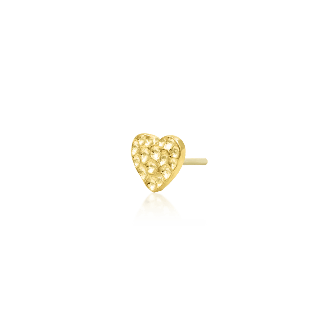 HAMMERED HEART-14K GOLD piercing-zone.com