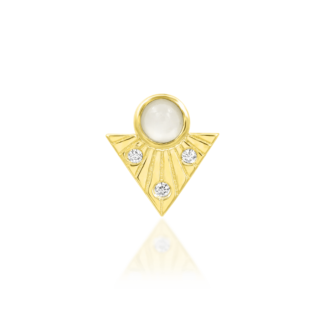 Haven Moonstone – 14K Gold Threadless End