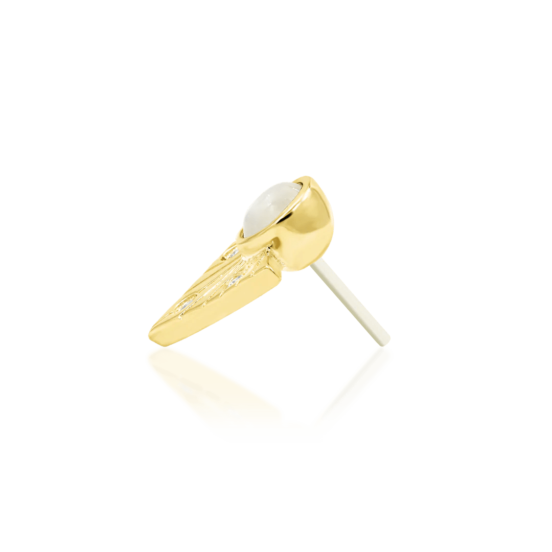 Haven Moonstone – 14K Gold Threadless End