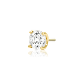 Higher Profile 4 Prong Set – 14K Gold CZ Threadless End