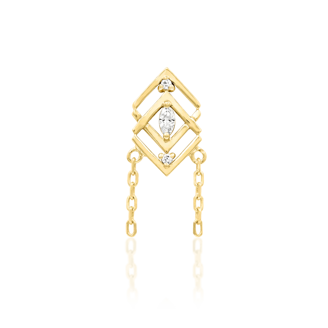 Iris Chains – 14K Gold & Cubic Zirconia Threadless End