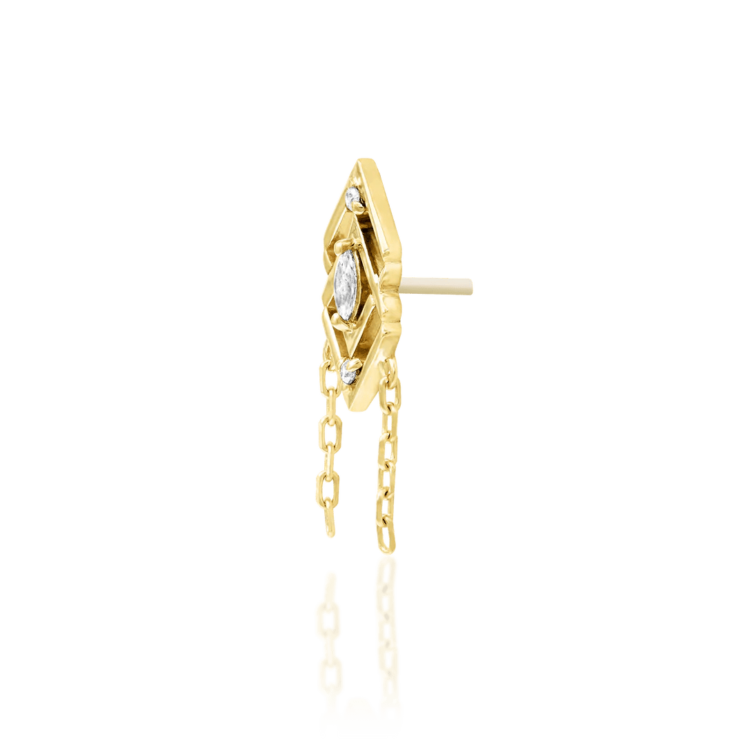 Iris Chains – 14K Gold & Cubic Zirconia Threadless End