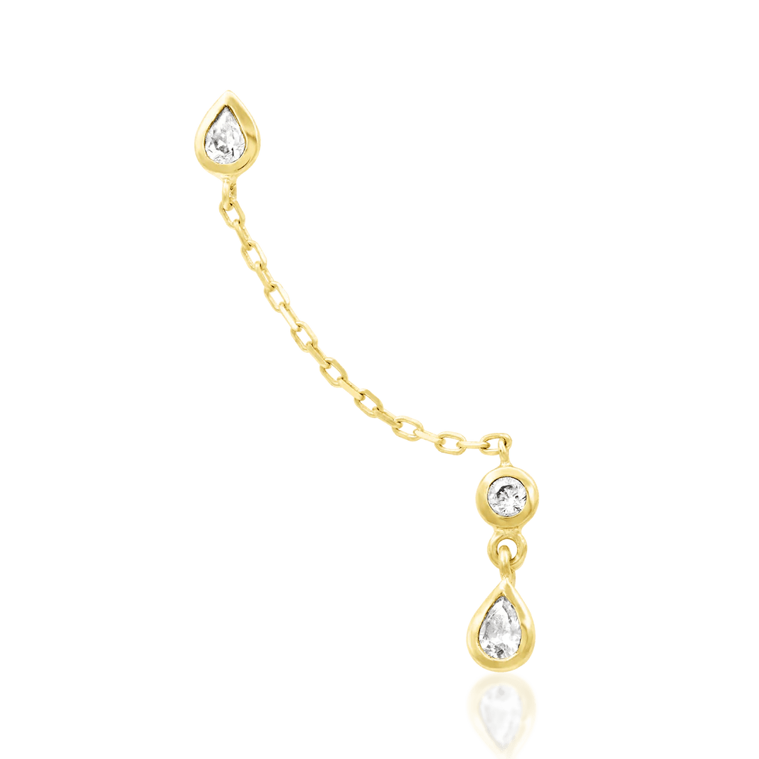Islay Chains – 14K Gold & Cubic Zirconia Threadless End