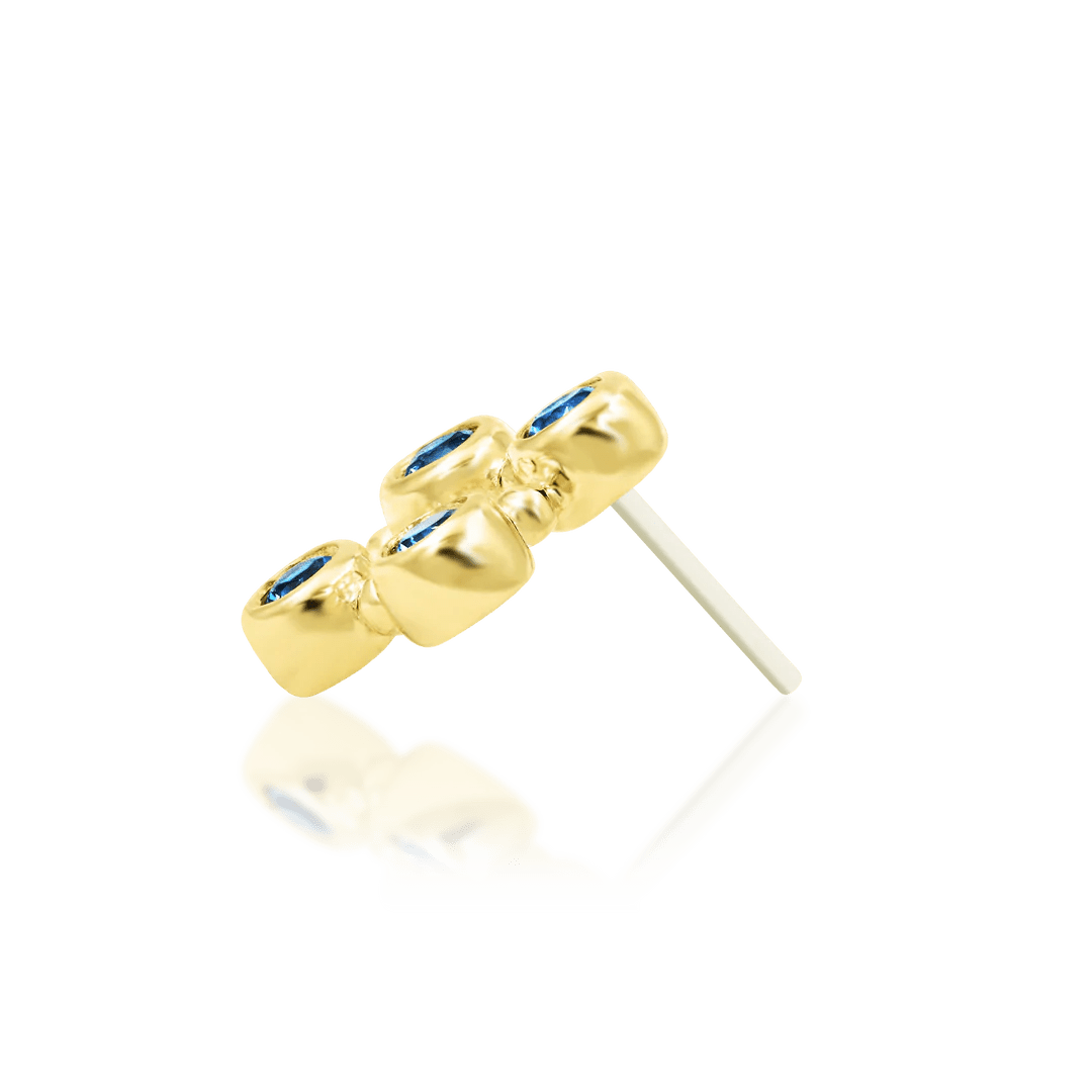 Lana Blue Topaz – 14K Gold Threadless End