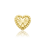 Lara – 14K Gold Textured Heart Threadless End