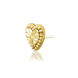 Lara – 14K Gold Textured Heart Threadless End