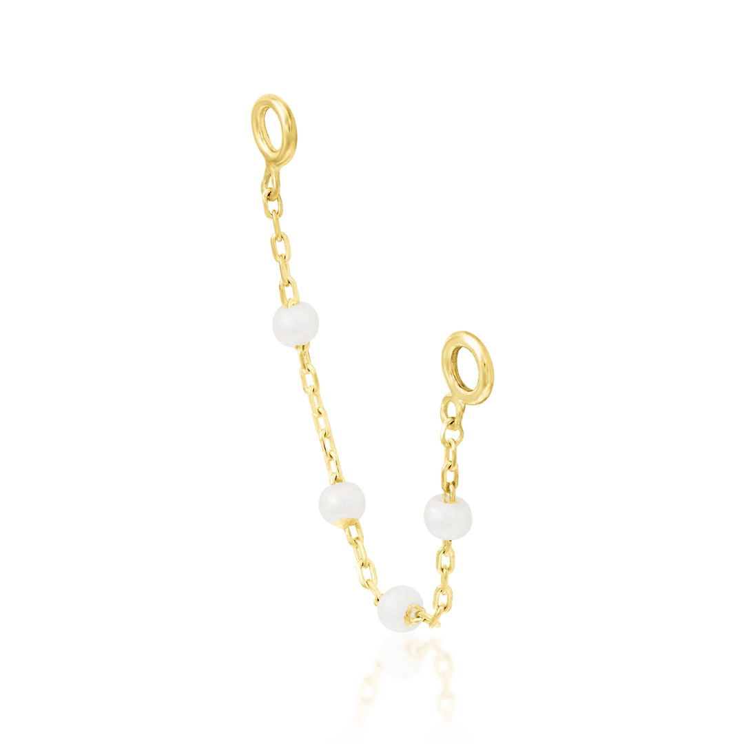 Louise Chains – 14K Gold Threadless End with Freshwater Pearls