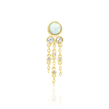 Maeve Chains Faux Opal & Cubic Zirconia – 14K Gold Threadless End
