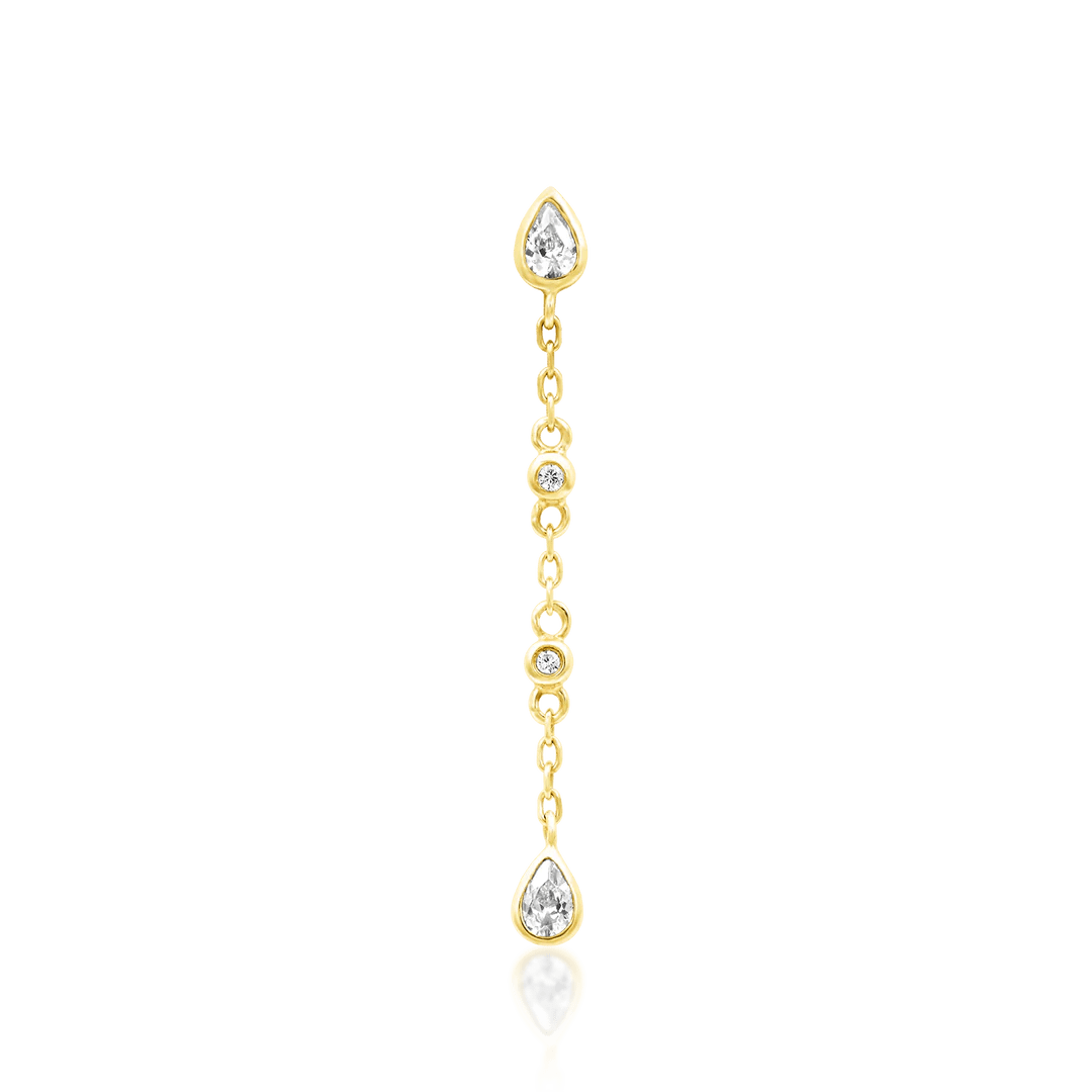 Maria Chains Cubic Zirconia – 14K Gold Threadless End