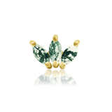 Moss Marquise Fan – 14K Gold Moss Agate Threadless End
