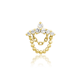 Ninette threadless end in 14k yellow gold – arc chain with diamonds