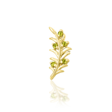 Olive Branch – Peridot CZ Curve – 14K Gold Threadless End