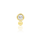 Olivia – CZ Bezel & Gold Bead – 14K Gold Threadless End