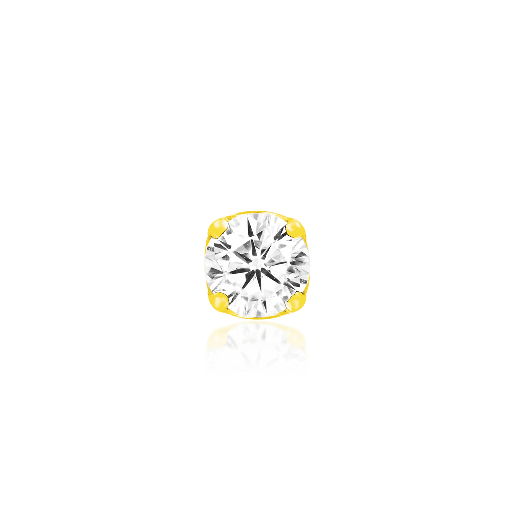 PRONG-SET CZ-14K GOLD piercing-zone.com