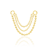 Quinn Chains – 14K Gold Triple Chain Threadless End