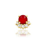 Rolina threadless end in 14k yellow gold – carnelian with CZ halo