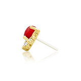 Rolina – 14K Gold Carnelian & CZ Halo Threadless End