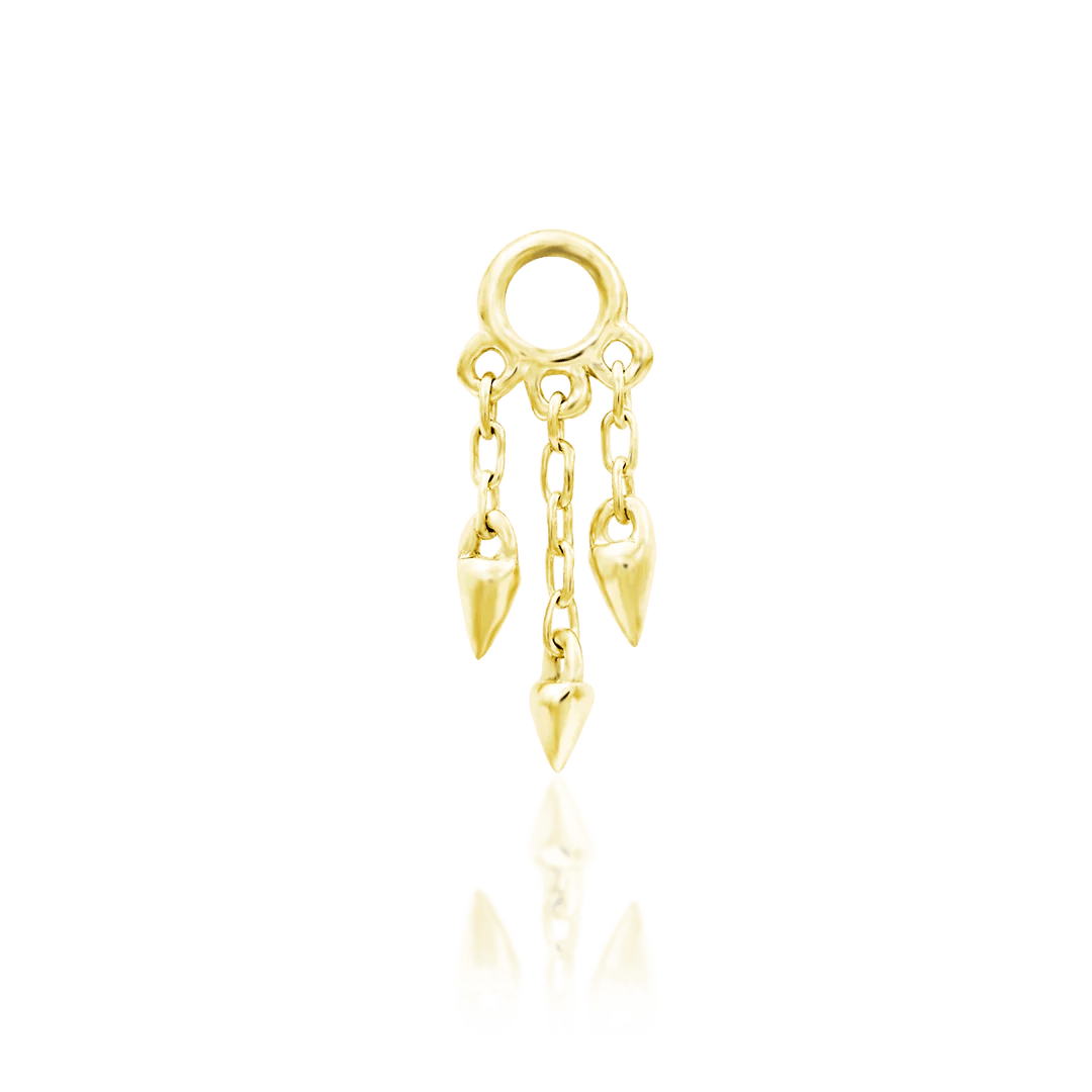 Ruby – 14K Gold Spike Dangle Charm