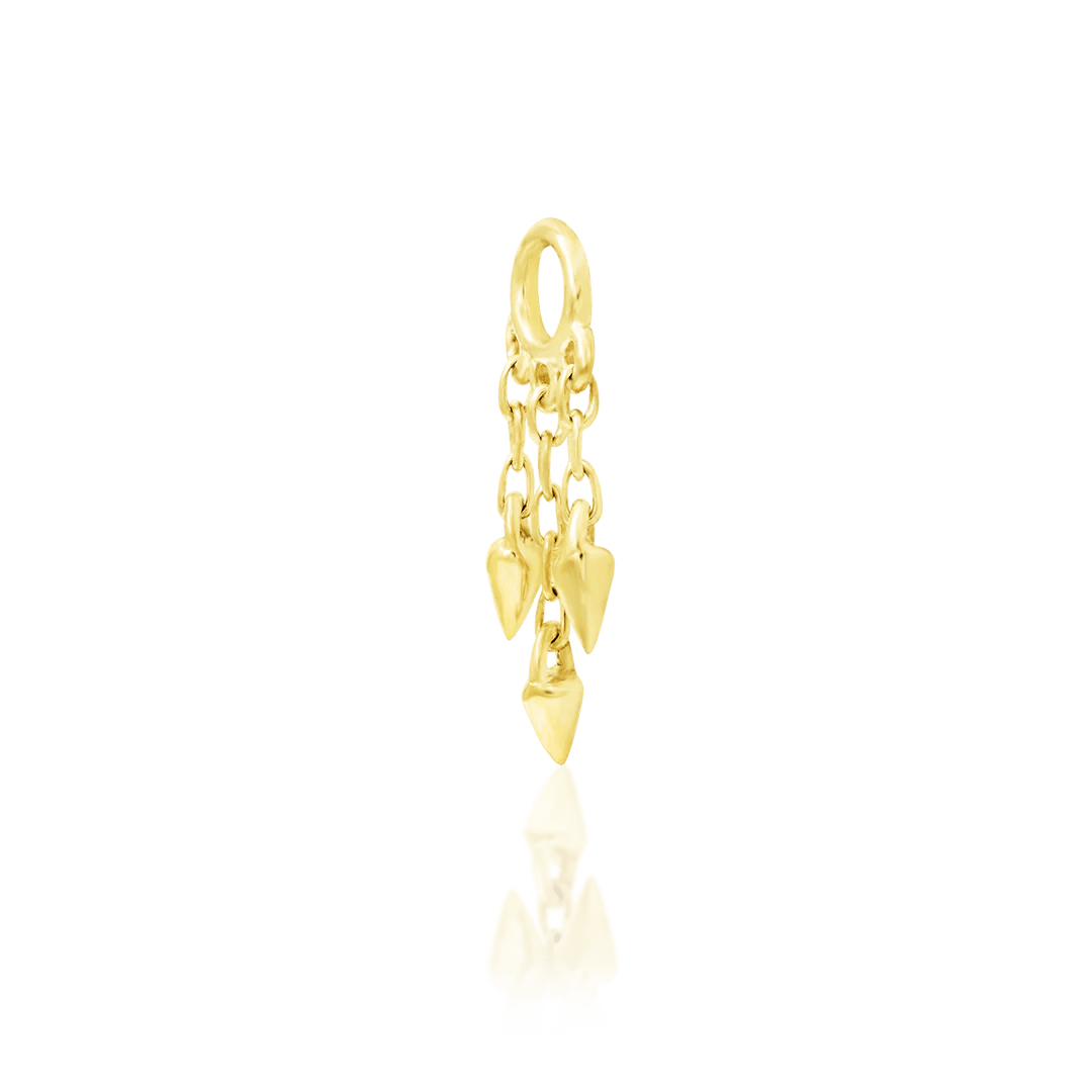 Ruby – 14K Gold Spike Dangle Charm