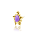 Savanna – 14K Gold Purple Turquoise & CZ Threadless End