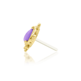 Savanna – 14K Gold Purple Turquoise & CZ Threadless End
