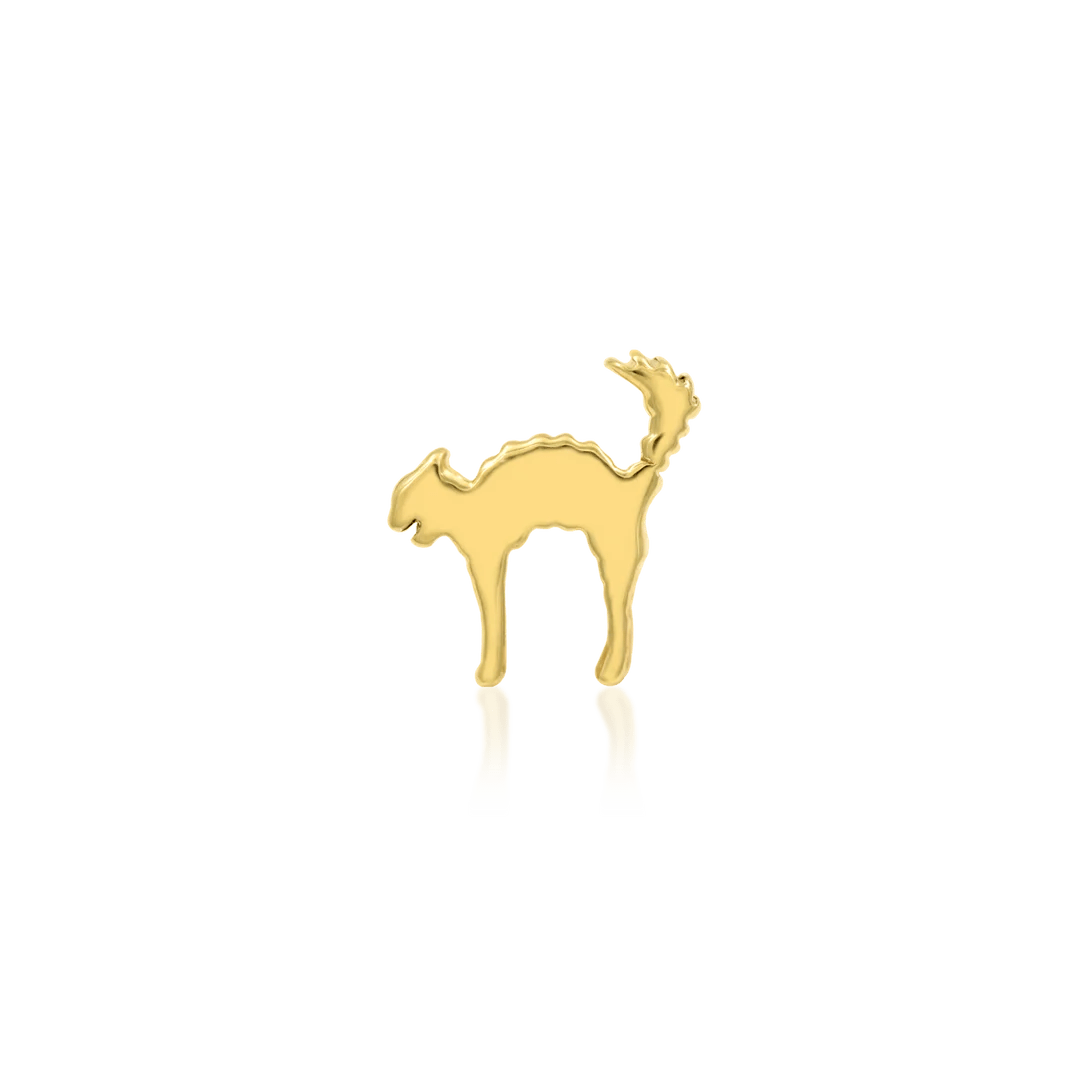 SCAREDY CAT 14K GOLD  - THREADLESS END piercing-zone.com
