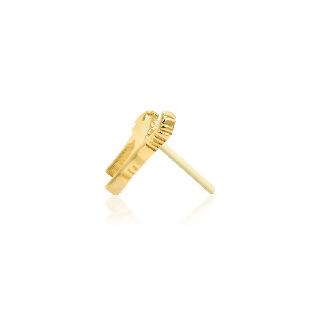 SCAREDY CAT 14K GOLD  - THREADLESS END piercing-zone.com