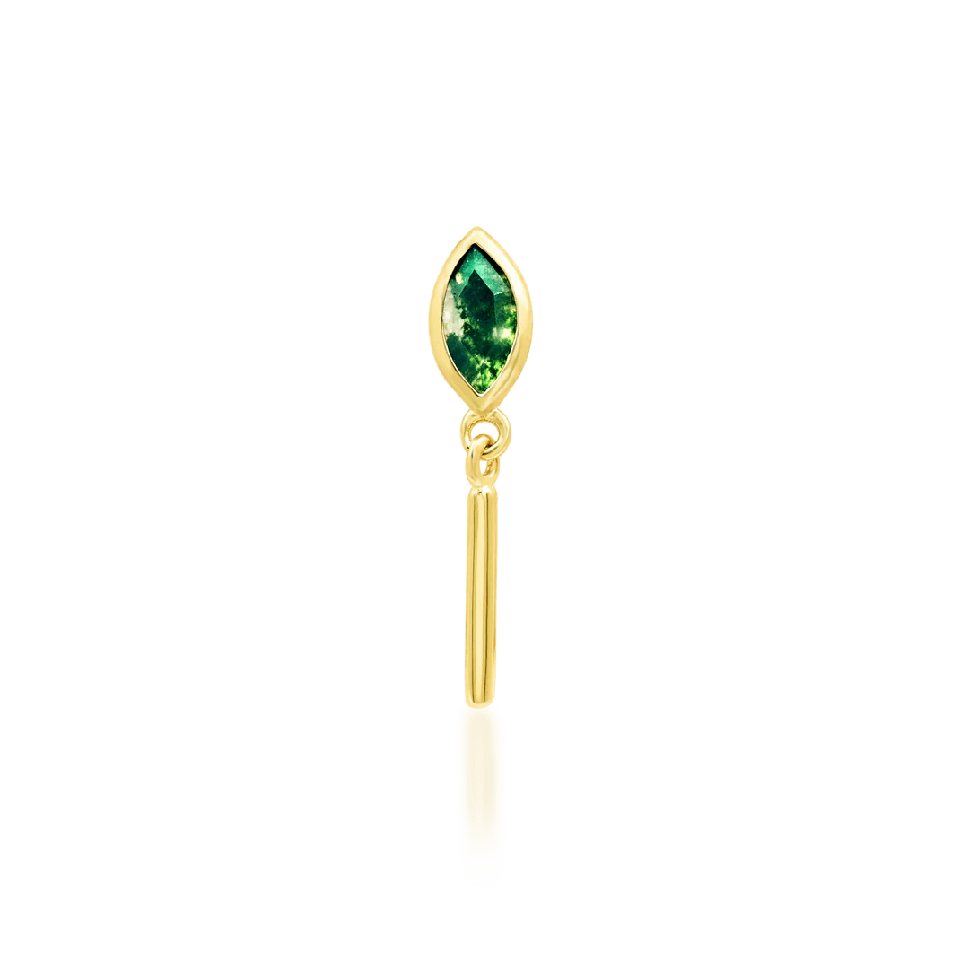 Takari – 14K Gold Moss Agate Threadless End