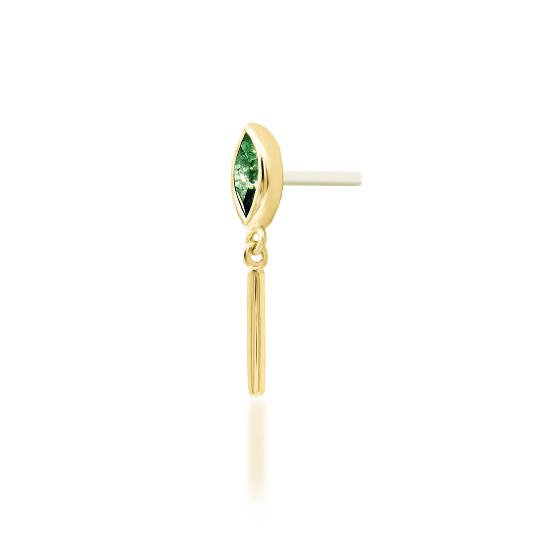 Takari – 14K Gold Moss Agate Threadless End