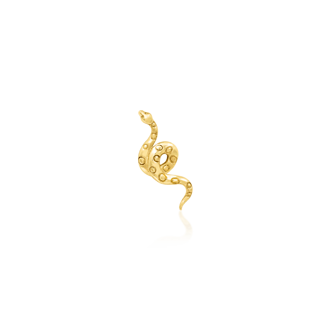 TEXTURED SNAKE-14K GOLD piercing-zone.com