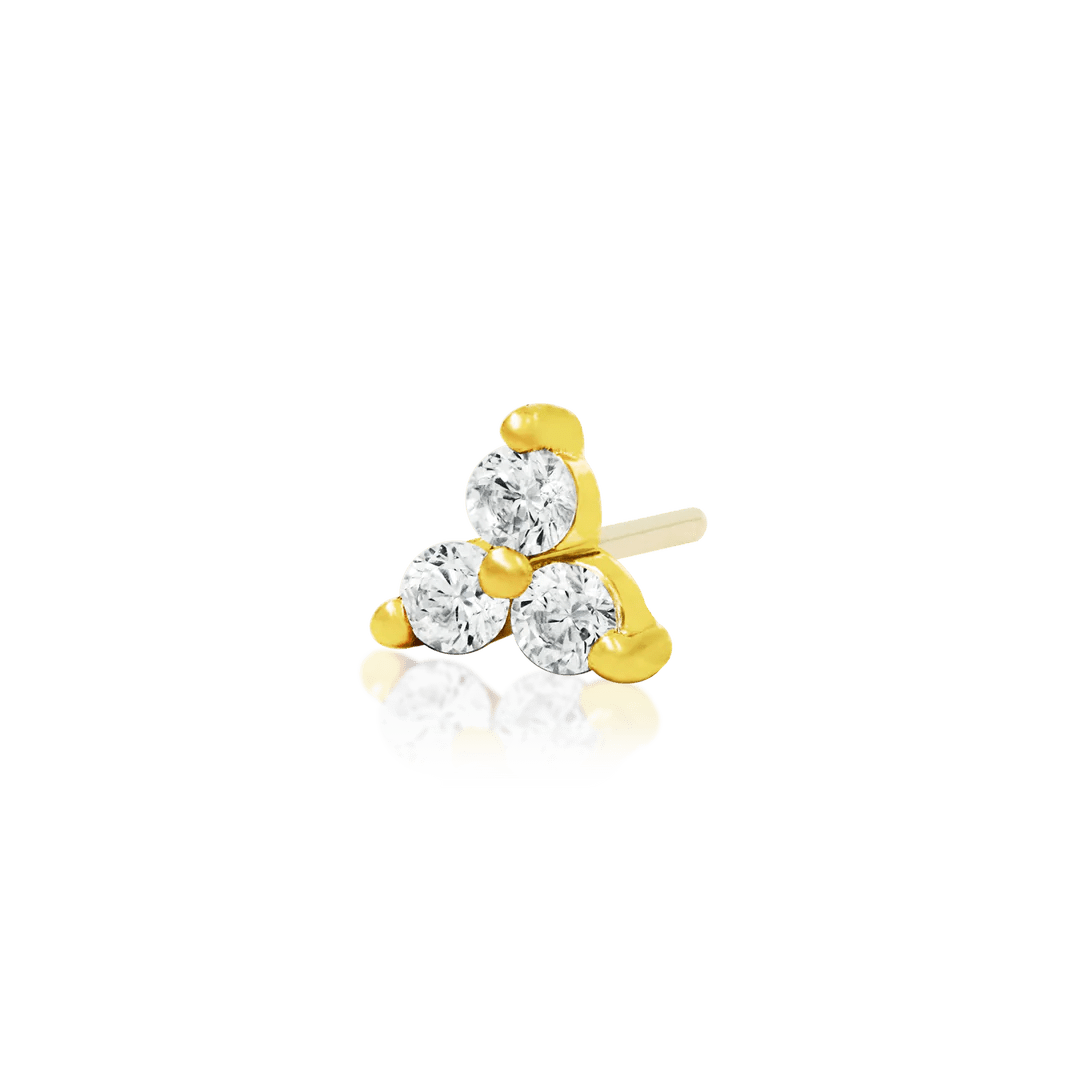TRINITY CZ-14K GOLD piercing-zone.com