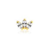 TRIPLE MARQUISE CZ-14K GOLD piercing-zone.com